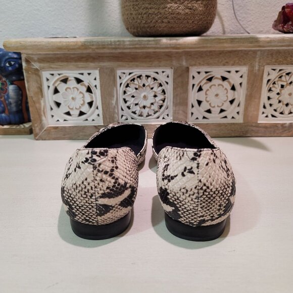 Walking Cradles Raya Snake Pointed Toe D'orsay Flats Slip on Shoes Sz 7WW Work - Picture 4 of 11